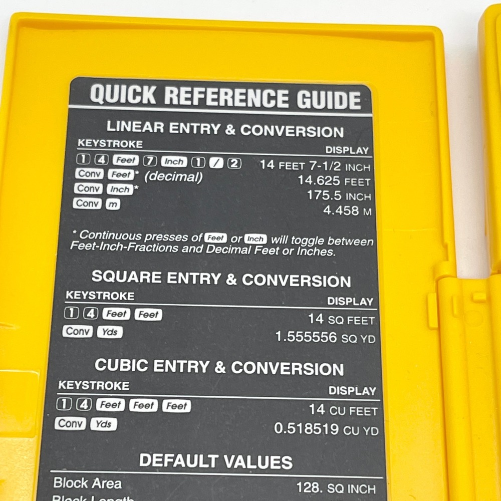Calculated Industries Material Estimator Calculator Model 4019 Yellow Contractor - Picture 5 of 12